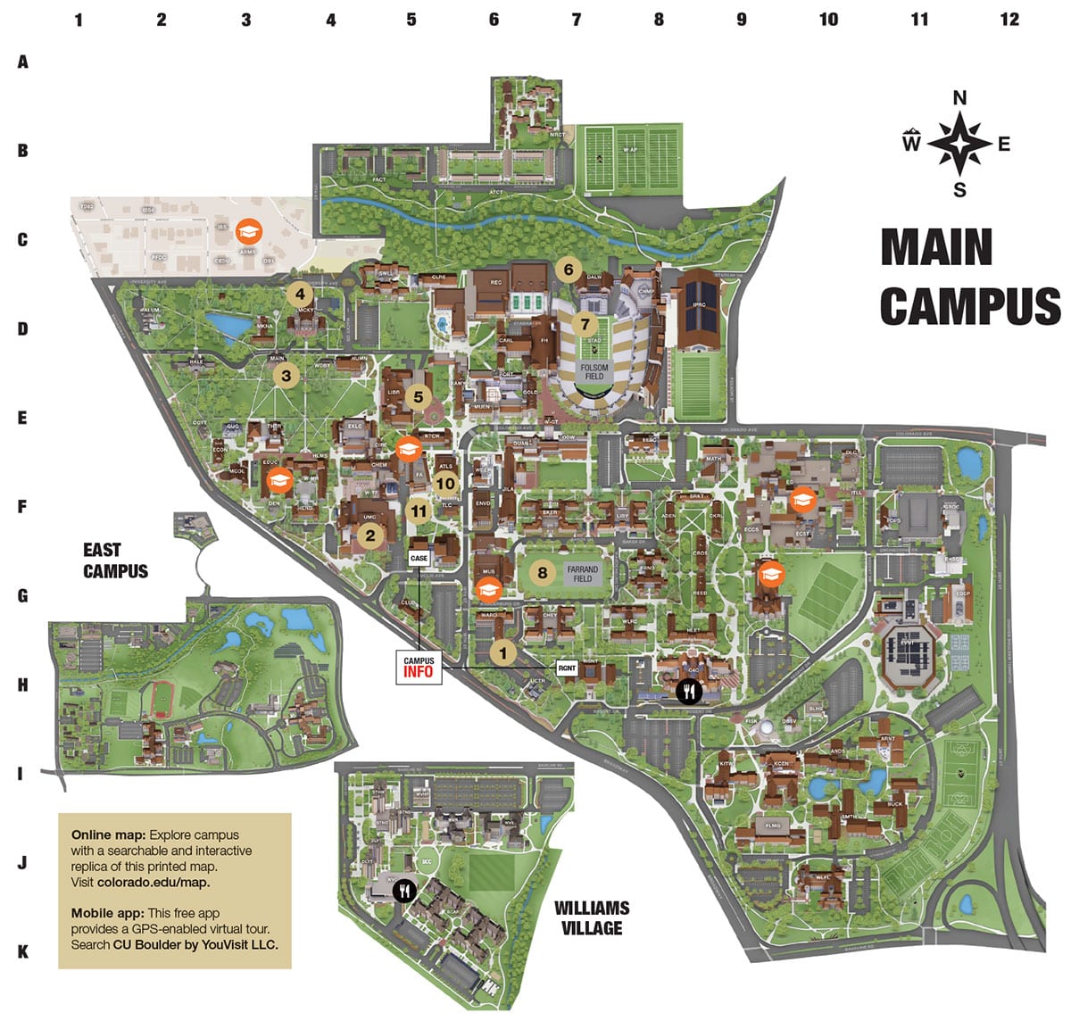 University Of Colorado Campus Map CU Campus Map | University of Colorado Online Visitor's Guide