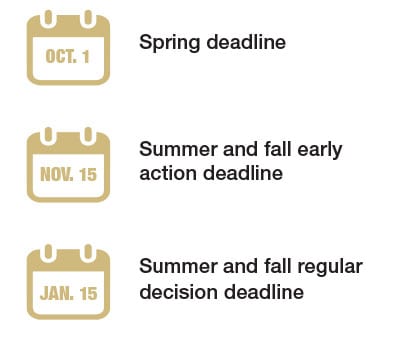 Application deadlines