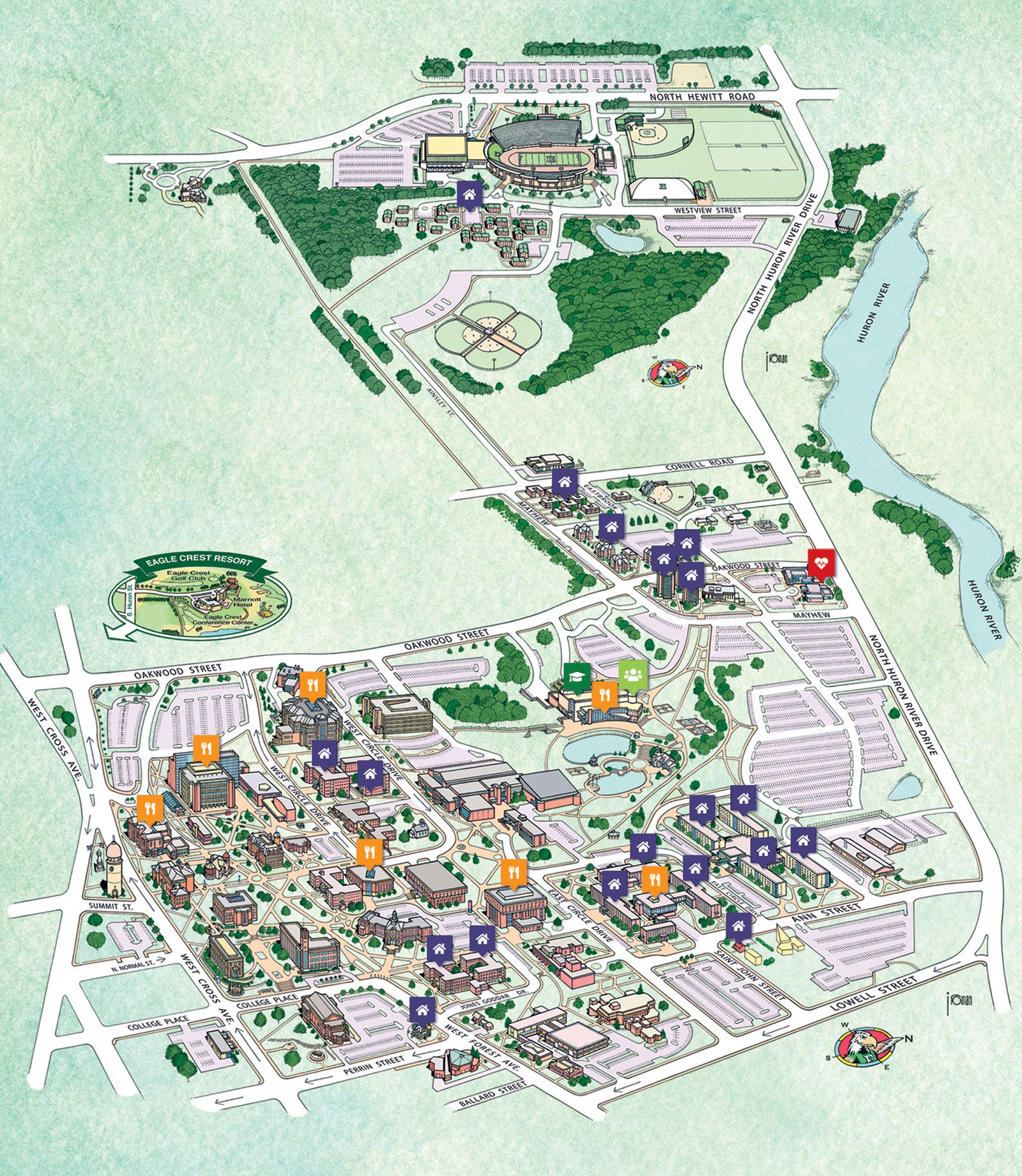 Campus Map Points of Interest University of Eastern Michigan