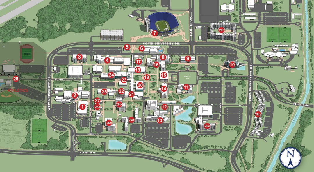 Campus Map Fau Campus Visitors Guide