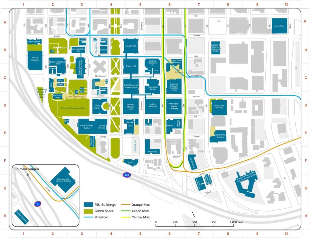 Campus Map Portland State University Visitor Guide