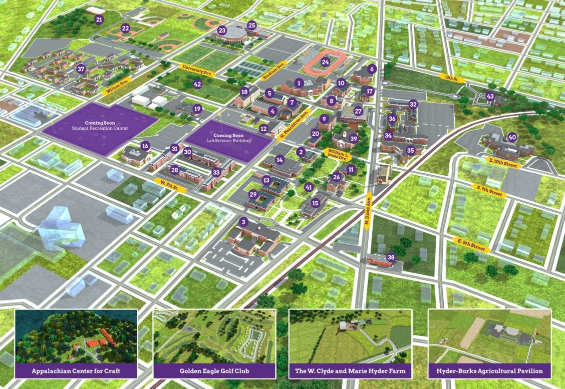 Campus Map Tennessee Tech University Visitors Guide